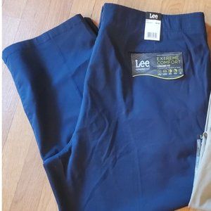 LEE - Extreme Comfort STRAIGHT FIT Pants - Navy Blue - Men's 46x28 - New